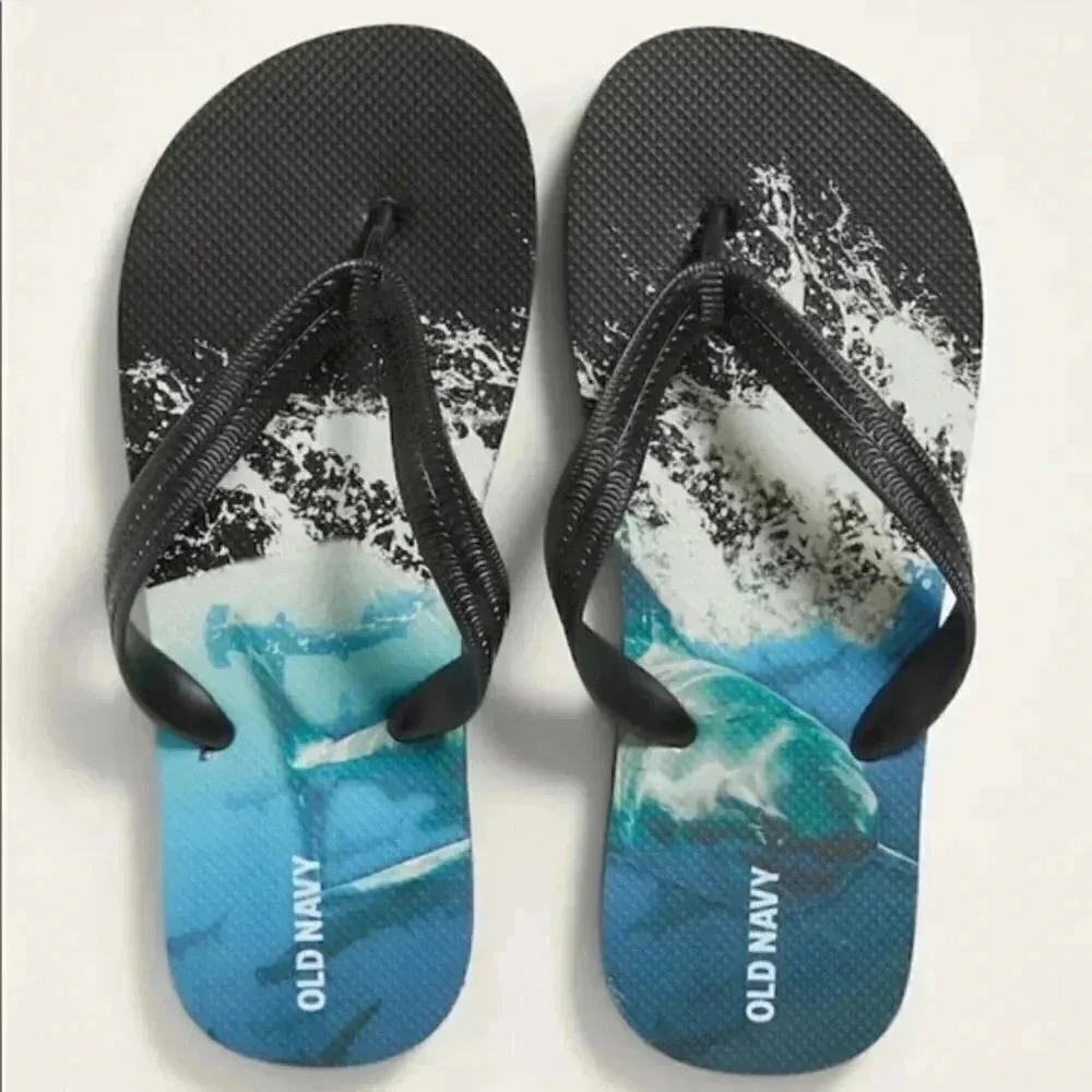 Old Navy Boys Shark Flip Flops